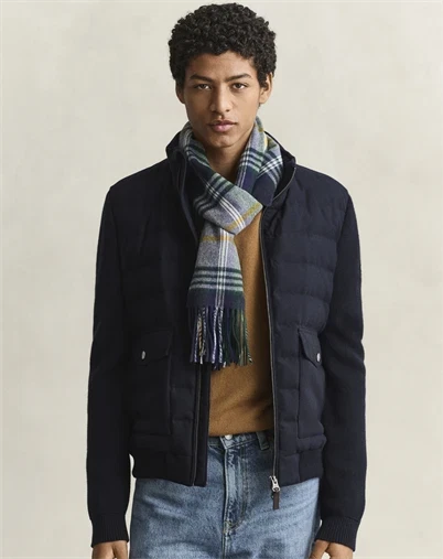 Gant - Insulated Hybrid Flannel Jakke - Evening Blue